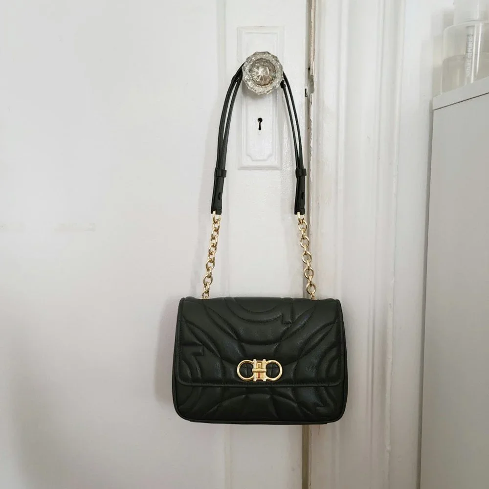 Salvatore Ferragamo Gancini Quilted Leather Shoulder Bag - Picture 4 of 5